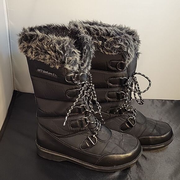 ATHLETECH WOMEN"S MARTY SNOW WATER-RESISTANT LACE UP FAUX FUR COLLAR BOOT - Picture 5 of 14